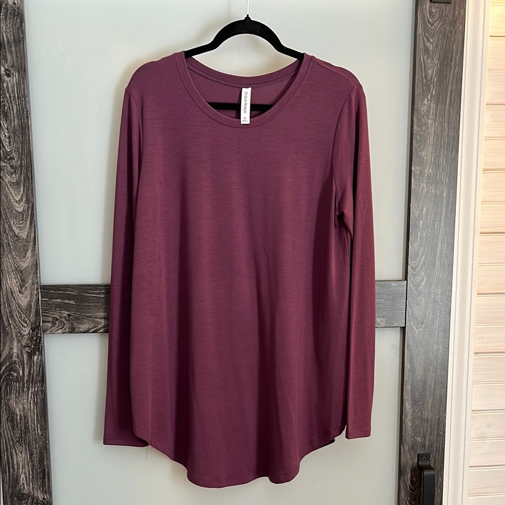 Zenana Outfitters Purple Relaxed Long Sleeve Tee